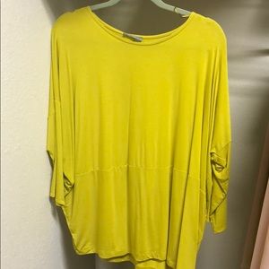 Chartreuse dolman sleeve top